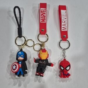 Marvel Red and Black Superhero Keychains